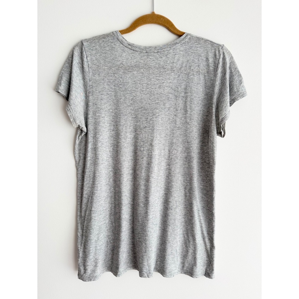 Vince Women Heather Gray Scoop Neck T-Shirt Lightweight Layering Indie Sleaze M - Picture 2 of 6
